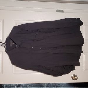 Black causal button down